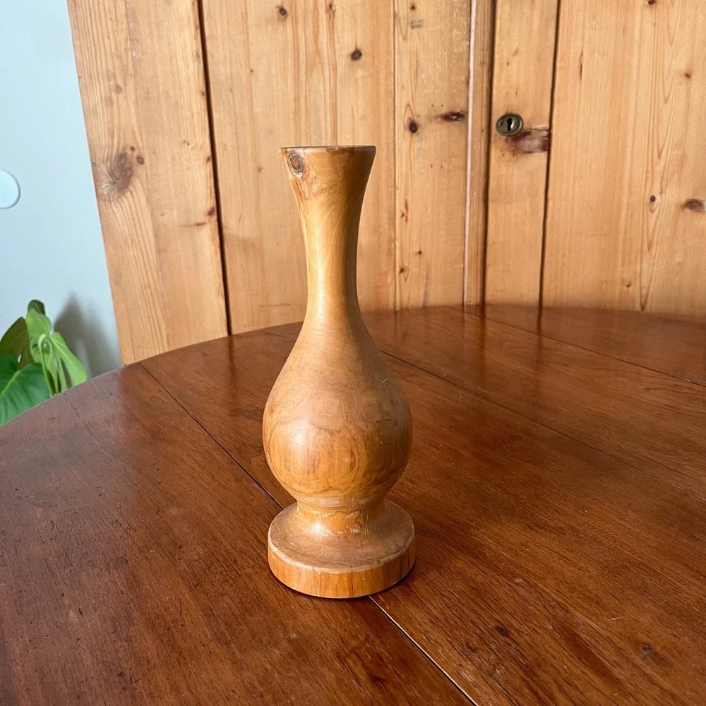 Vintage Aspen Wood Bud Vase How's Your Aspen Colorado MCM Hand Turned Decor